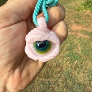 Handblown Glass Eye Pendant Necklace